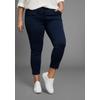 Jogger Pants LAURA SCOTT CURVE, Damen, Gr. 44, N-Gr, blau (navy), Milano Rib, Obermaterial: 65% Viskose, 30% Polyester, 5% Elasthan, unifarben, Basic, figurumspielend knöchellang, Hosen, im sportiven Look - GROSSE GRÖSSE