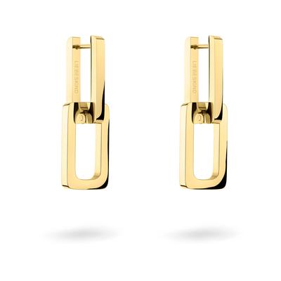 Paar Creolen LIEBESKIND BERLIN "Schmuck Geschenk Edelstahl Ohrringe The Mini Link", gold (gelbgoldfarben), Ohrringe, Damen, Edelstahl, Einhänger abnehmbar Image