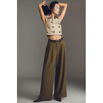 The Avery Wide-Leg Pleated Trousers by Maeve