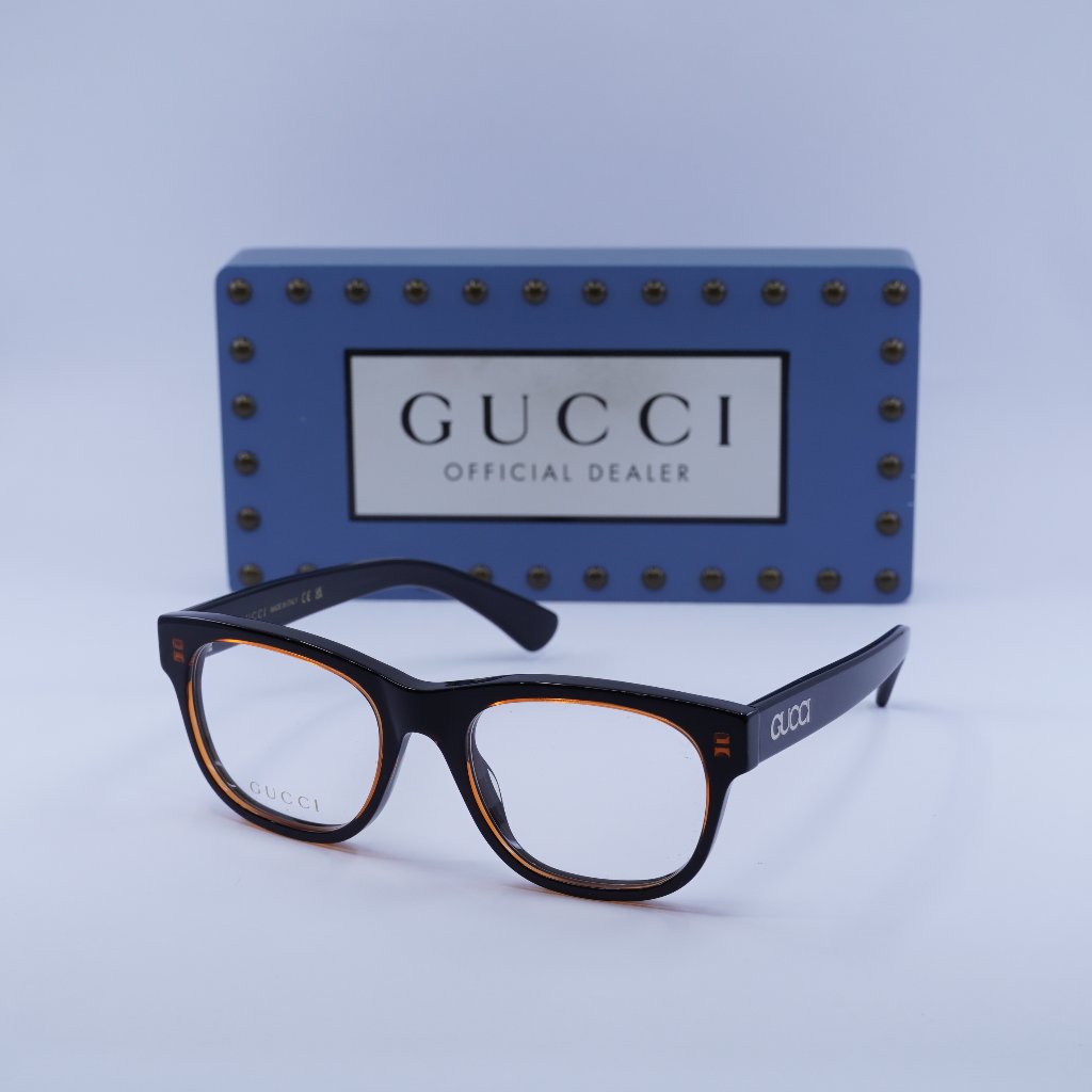 Gucci Accessories | Gucci Gg1796o 003 Square Eyeglasses - Burgundy Crystal On Black 52mm | Color: Black/Red | Size: 52 - 19 - 145