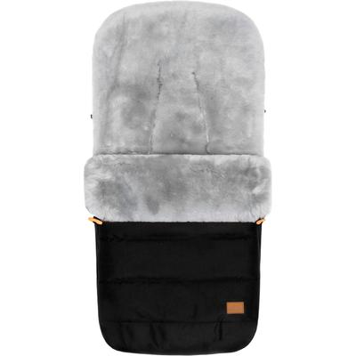 Fußsack FILLIKID "Bernina Alpina, schwarz, Lammfell grau, Winterfußsack", Baby, schwarz (schwarz, grau), Polyester, Lammfell, Fußsäcke