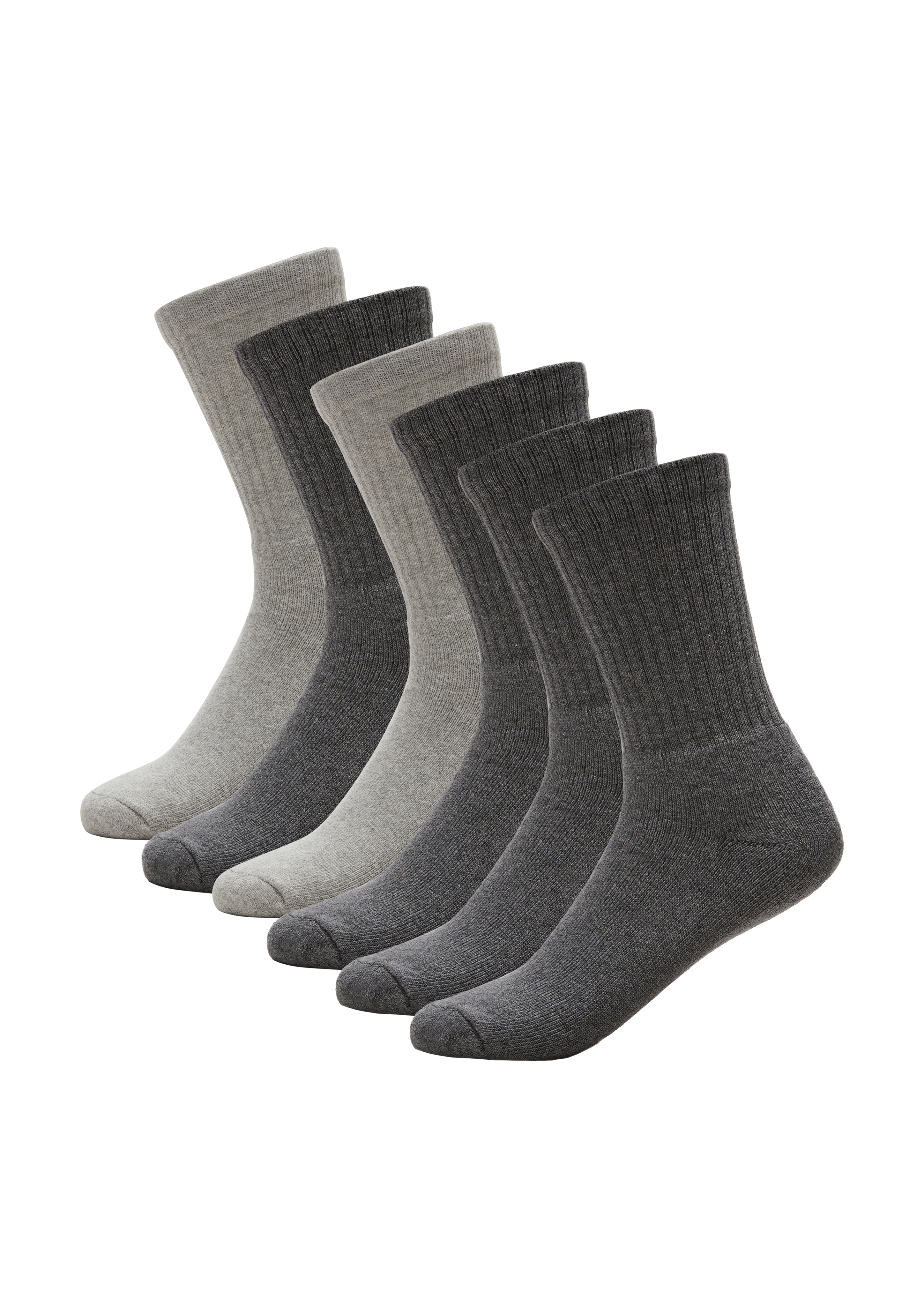 Sportsocken S.OLIVER "essentials", Herren, Gr. 39-42, grau, Baumwollmischung, unifarben, normal, Socken Sportsocken, elastischer, druckfreier Bund