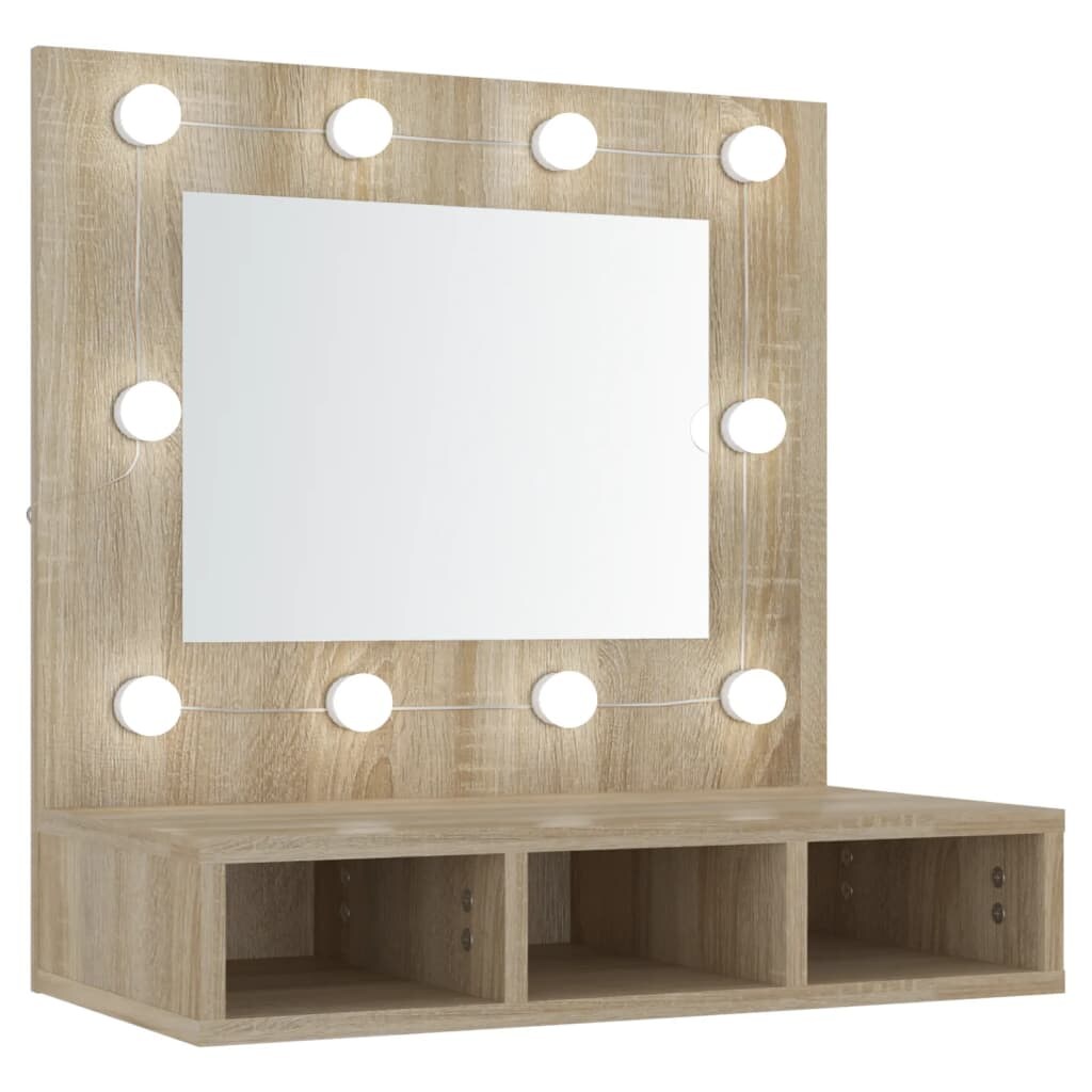 vidaXL Spiegelschrank mit LED Sonoma-Eiche 60x31,5x62 cm Image
