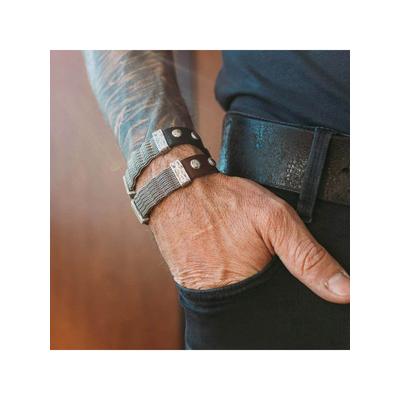Seven-24 Armband Edelstahl mit braunem Leder Image