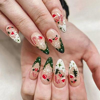 24 Pcs Halloween Press on Nails Long Stiletto Fake Nails Red Black Gradient False Nails with 3D Design Goth Acrylic Nails Press ons Halloween Glue on Nails Full Cover Reusable Stick on Nails for Women