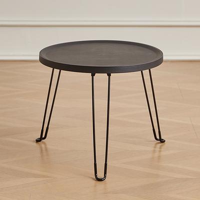 Modern Small Round Folding Coffee Table Tray Surface, 3 Legs, Suitable for Compact Spaces, Bedrooms and Living Rooms