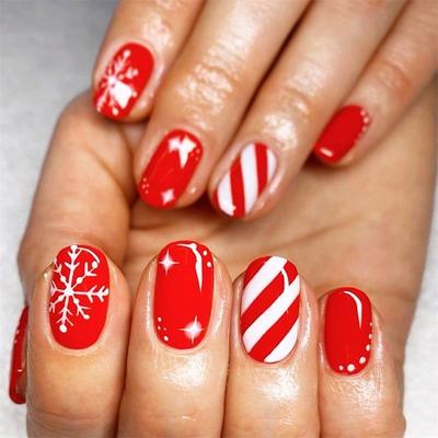 24 Pcs Halloween Press on Nails Long Stiletto Fake Nails Red Black Gradient False Nails with 3D Design Goth Acrylic Nails Press ons Halloween Glue on Nails Full Cover Reusable Stick on Nails for Women
