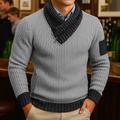 Per uomo Felpa Maglione A Coste Maglia Top Regolari Lavorato a maglia Slim Fit Semplice Scialle Maglieria Contemporaneo Casuale Abbigliamento quotidiano Abbigliamento Autunno Nero Rosso S M L