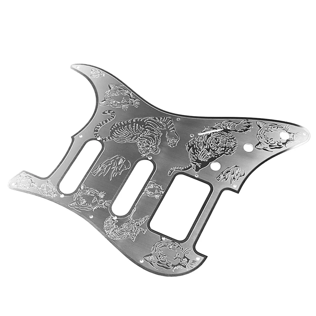 Metall SSS/SSH Gitarren-Schlagbrett, geschnitztes Muster, Design 11-Loch, für Strat-E-Gitarre, Schlagbrett, Ersatzteile und Zubehör Image