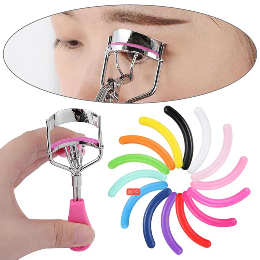 Ersatz 20/24 Stück hochwertige bunte Wimpernzange Ersatz Silikon Pad Wimpern Kreis Schutz zufällige Farbe Image