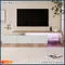 Meuble TV LED Lazyspace, meuble TV en bois blanc haute brillance, avec 3 armoires et 2 étagères, décoration moderne pour le salon