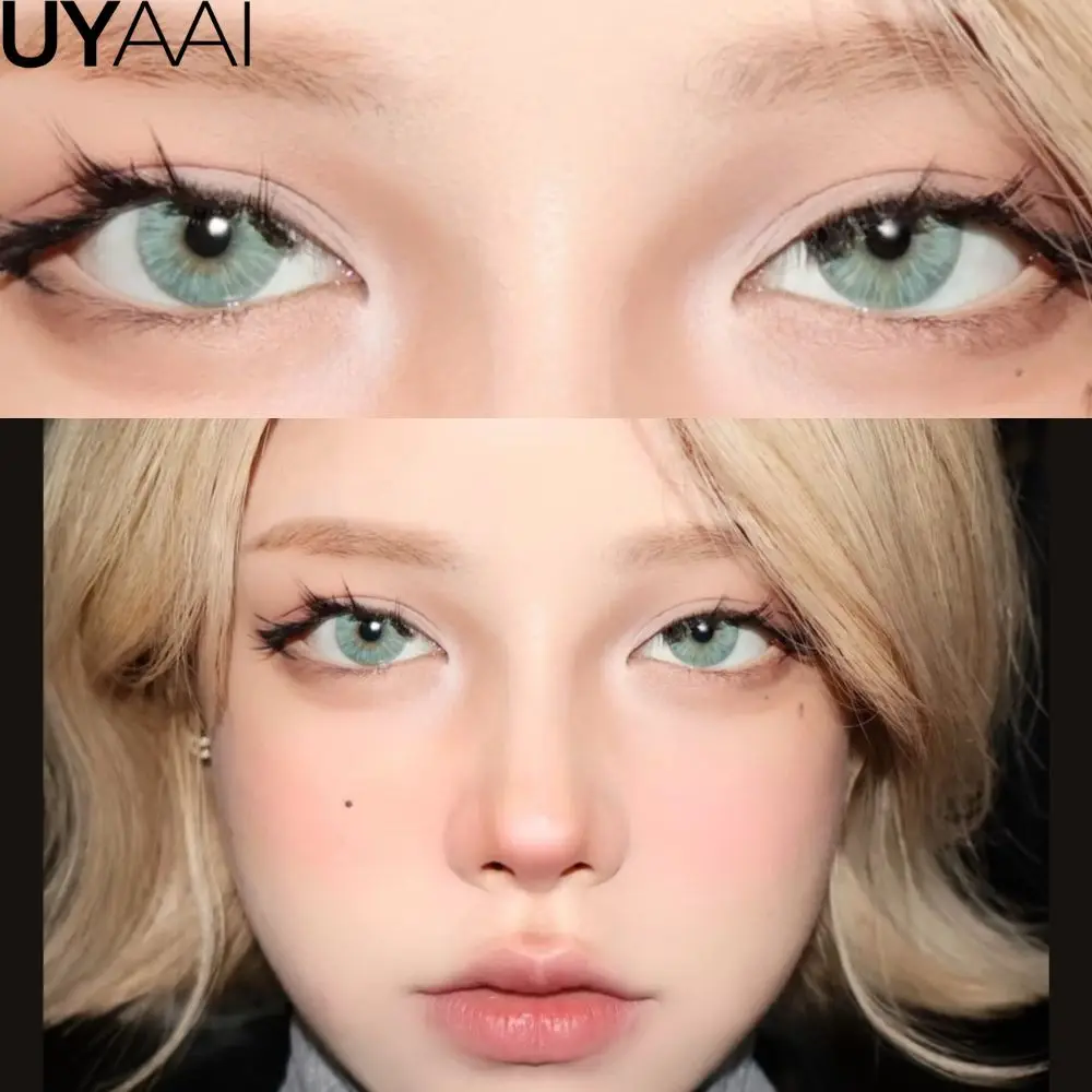 UYAAI nouvelles lentilles de Contact colorées beauté femmes lentille verte aspect naturel lentille marron lentille de Contact colorée 14.5mm grands yeux lentille bleue