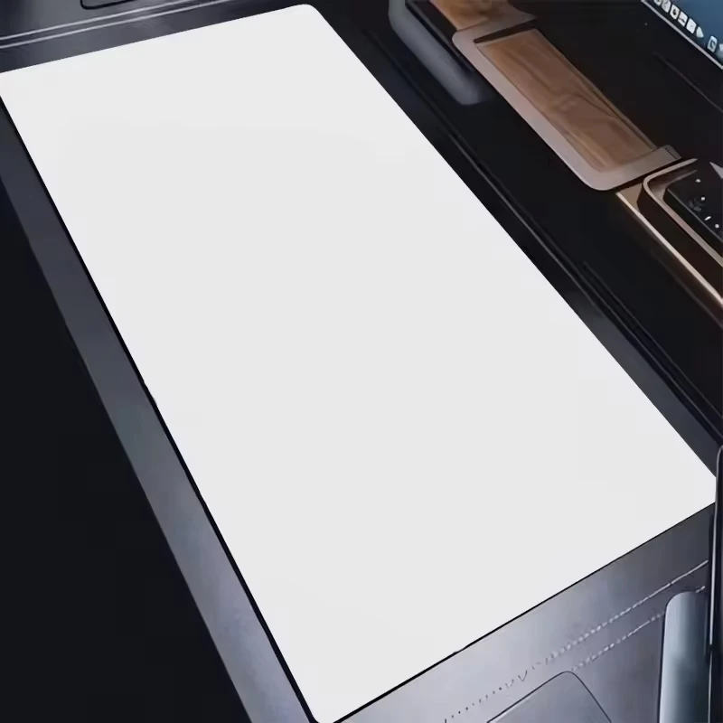 Weißes Mauspad, Gaming-Zubehör, XXL, genähte Kanten, lange Schreibtischmatten, rutschfeste HD-Computer-Tastaturmatte für Laptop-Mauspad Image