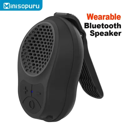 Minisopuru Wearable Bluetooth Speaker Clip On Wireless Waterproof Mini Portable Bluetooth Speaker with Microphone for Workout