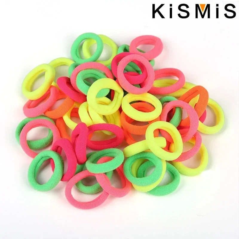 50PCS Bunte Haar Gummibänder Weiche Elastische Pferdeschwanz Halter Nette Candy Farbe Haar Krawatten für Frauen Mädchen Kinder Haar Zubehör Image