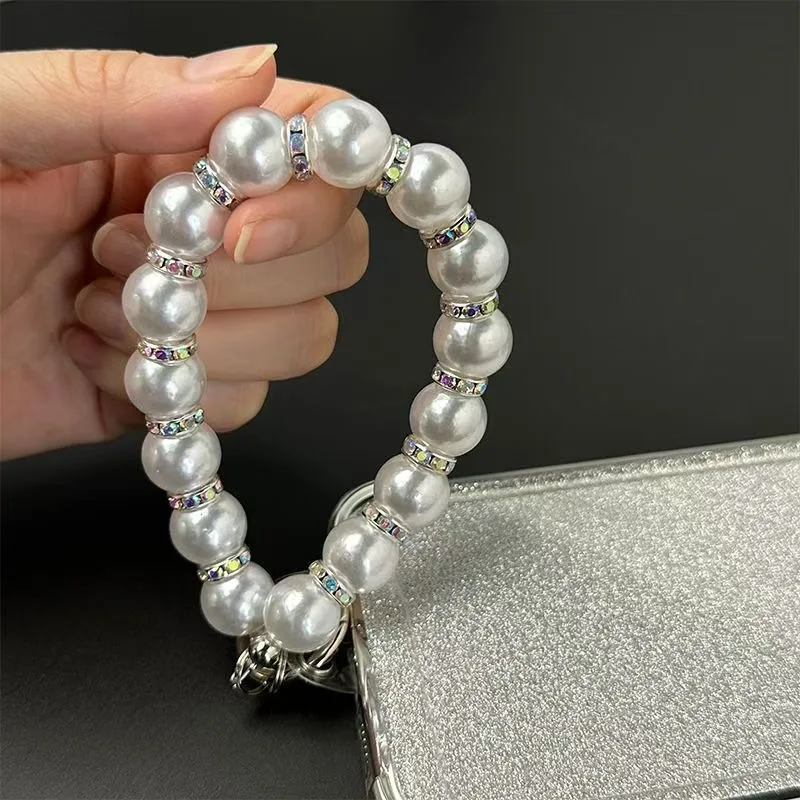 Perle Telefon Lanyard Schlüsselanhänger Kette Beliebte Auto Handgelenk Lanyard Mädchen Anhänger Und Tasche Zubehör Image