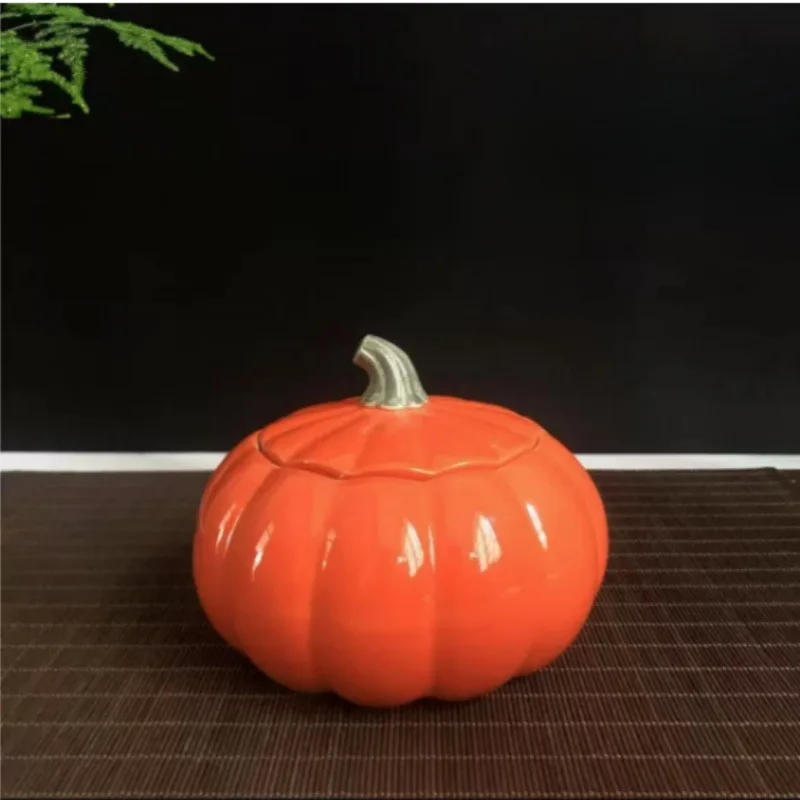 Kürbisförmige Keramik-Aromatherapie-Kerze, rauchfrei, für Zuhause, Innenbereich, romantischer Duft, langanhaltender, beruhigender Effekt Image