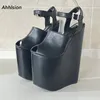 Ahhlsion Neue Ankunft Frauen Sandalen Modenschau Keile High Heels Peep Toe Elegante Schwarz Party Schuhe Damen Plus UNS Größe 5-15