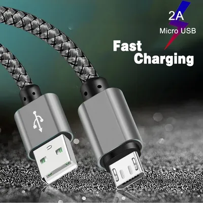 2A Micro USB Cable Nylon Braided Data Sync Fast Charging Cable For Samsung Huawei Xiaomi HTC Android Phone USB Micro 1M 2M 3M