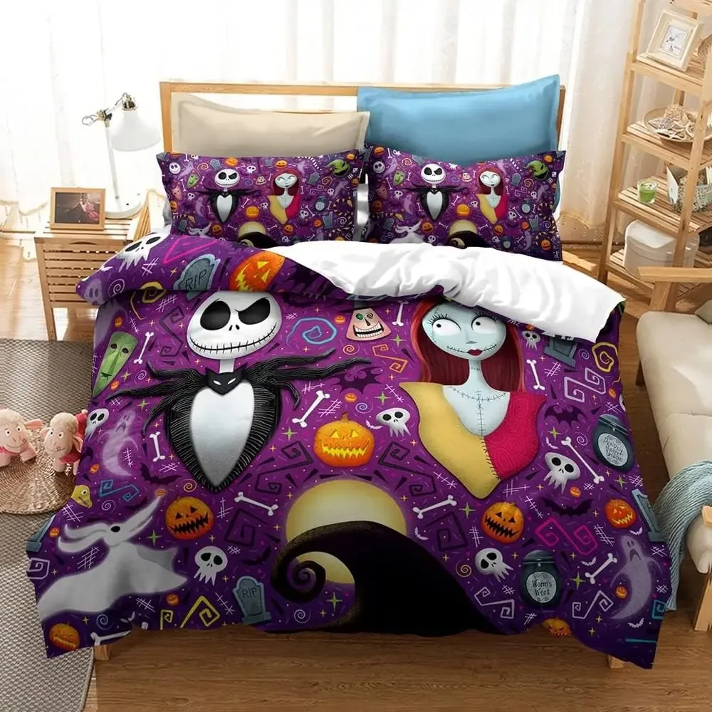Cauchemar avant noël ensemble de literie Jack et Sally housse de couette ensemble couette ensembles de literie parure de lit décor à la maison literie