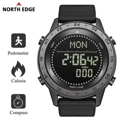 NORTH EDGE TANK 3 Men's Digital Militray Watches Outdoor Sports Watch Pedometer Calories Compass Waterproof 50M Wristwatches