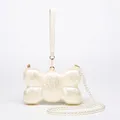 Frauen Abend Party Bowknot Acryl Box Kupplungen Luxus Braut Handtasche Hochzeit Party Geldbörsen Perle Beige Trave Mini Weibliche Taschen