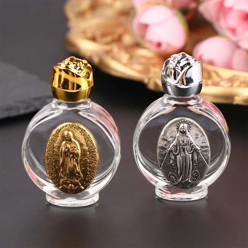 1PC Tragbare Parfüm Dispenser Flasche Leere Heilige Wasser Jesus Flasche Religiöse Kreuz Flasche Christian Taufe Liefert Image