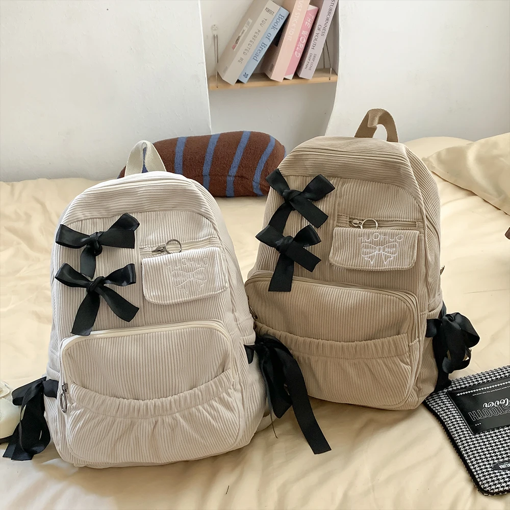 2025, neuer koreanischer Rucksack für Pendler, vielseitiger weiblicher College-Studenten-Rucksack mit hoher Schönheit, Bogen-Rucksack Image