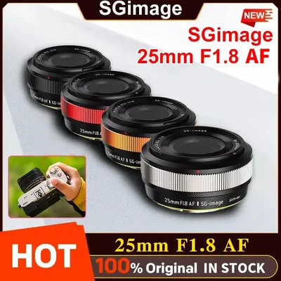 SGimage 25mm F1.8 AF Lens APS-C Large Aperture Prime Camera Portrait Lenses with STM silent motor for Sony E Fuji X Mount