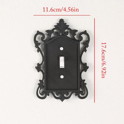 Gothic Style Switch Plate Cover 1-Pack, Decorative Home Office Wall Plate, Durable Plastic, Artistic Design, for Halloween Decor - Screw-in Mounting, Unfinished Finish, No Electricity Required