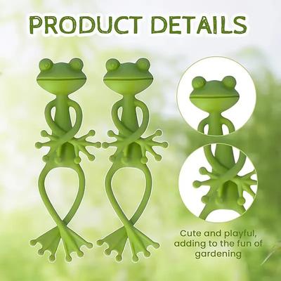 2/4PCS Green Frog Plant Stands, Sturdy Support for Small Potted Plants and Succulents, Cute Garden Decor for Balcony and Indoor Spaces, Water-Saving Design, Ideal for Climbing Plants and Fun Garden Accents