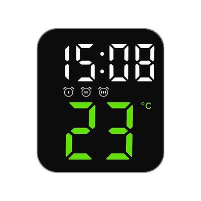 LED Digital Wall Clock Time Temperature Display Table Alarm Clock Adjustable Brightness Home Desktop Decor Electronic Watch