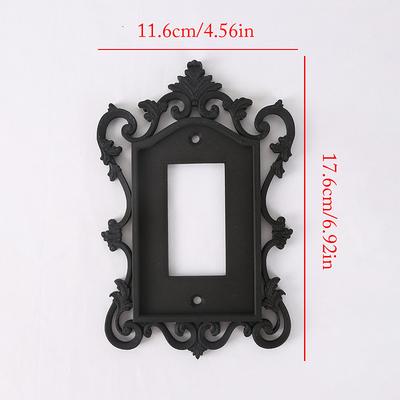 Gothic Style Switch Plate Cover 1-Pack, Decorative Home Office Wall Plate, Durable Plastic, Artistic Design, for Halloween Decor - Screw-in Mounting, Unfinished Finish, No Electricity Required