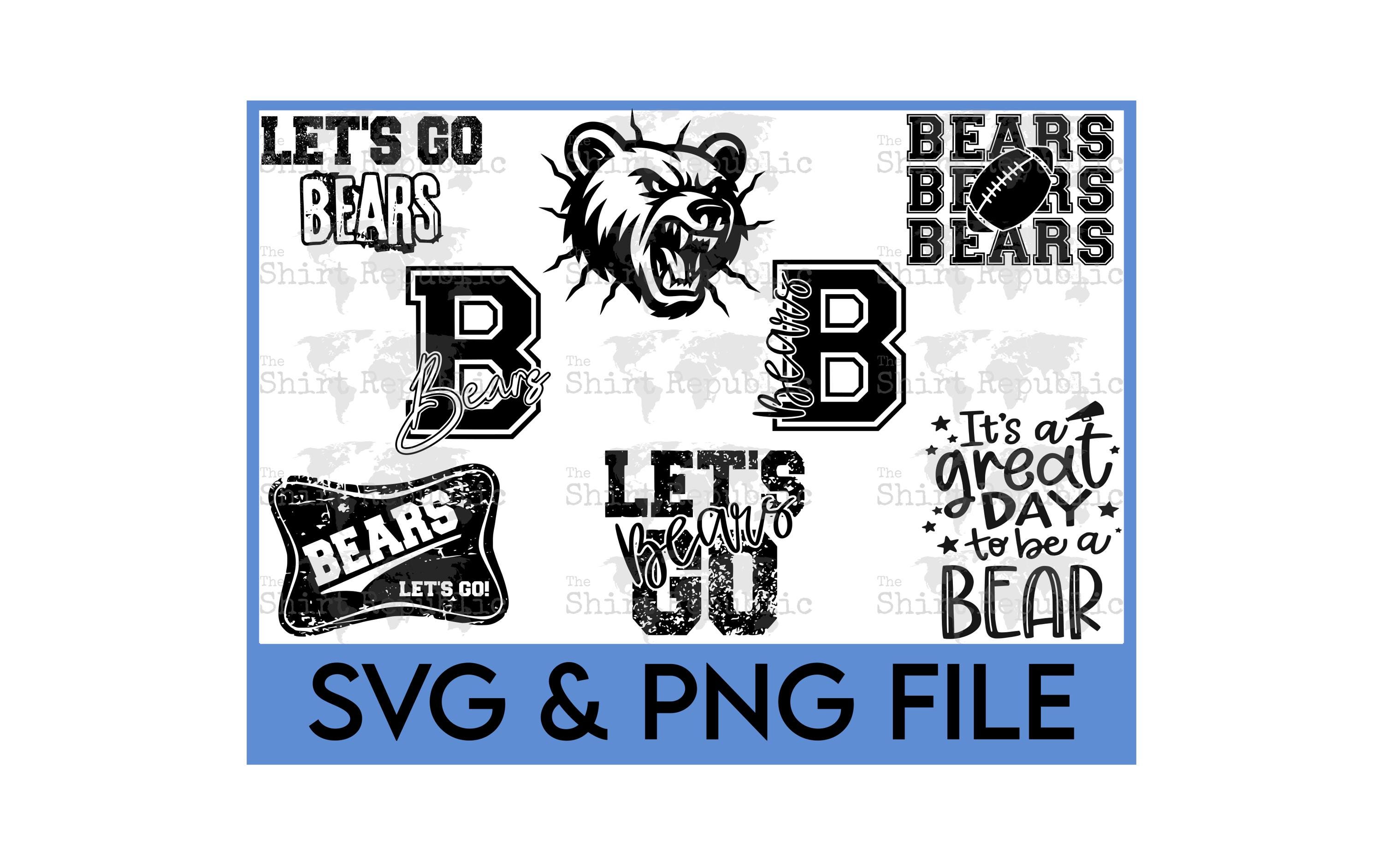 Scuola superiore, Pallavolo Bear, Go Bears PNG, Football Bear, Pallacanestro Bear, Tifo Bear, Mascotte Bear SVG, Baseball Bear, Pista Bear, Raduno di