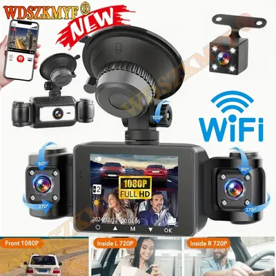 3/4 Channels 360° DashCam WIFI Video Recorder 1080P Car DVR 24H Parking Monitor Front Right Rear View Night Vision Black Box