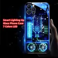 Custodia per telefono in vetro luminoso con telaio meccanico di lusso Cover per retroilluminazione a LED per XiaoMi 15 14 13 12 11 Pro Ultra Poco F3 F4 F5