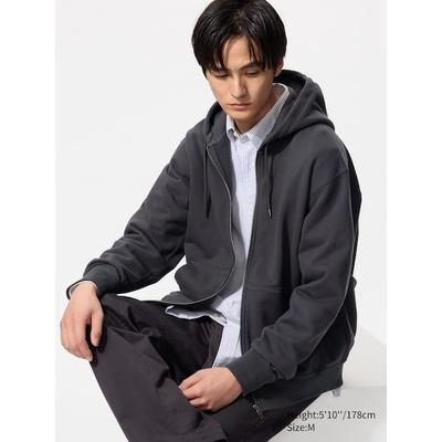Uniqlo - Sweat Full-zip Hoodie - Dark Grey - XL