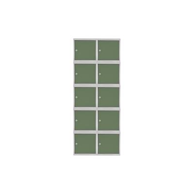 PROREGAL Mega Deal | 10x Schließfachwürfel Blocky mit Zylinderschloss + 2 Schlüssel | HxBxT 40x40x40cm | Lichtgrau/Grün | Tresor, Schließfach Image