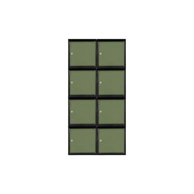 PROREGAL Mega Deal | 8x Schließfachwürfel Blocky mit Zylinderschloss + 2 Schlüssel | HxBxT 40x40x40cm | Anthrazit/Resedagrün | Tresor, Schließfach Image