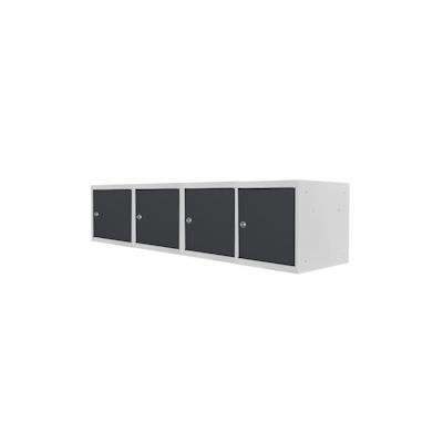 PROREGAL Mega Deal | 4x Schließfachwürfel Blocky mit Zylinderschloss + 2 Schlüssel | HxBxT 40x40x40cm | Lichtgrau/Anthrazitgrau | Tresor, Schließfach Image