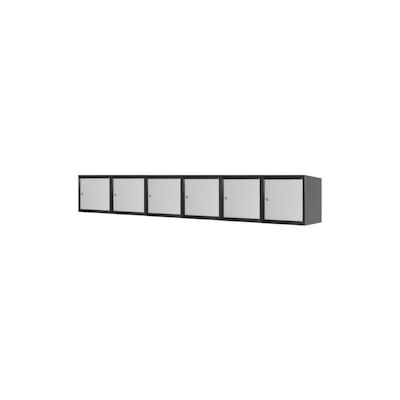 PROREGAL Mega Deal | 6x Schließfachwürfel Blocky mit Zylinderschloss + 2 Schlüssel | HxBxT 40x40x40cm | Anthrazit/Lichtgrau | Tresor, Schließfach Image