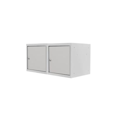 PROREGAL Mega Deal | 2x Schließfachwürfel Blocky mit Zylinderschloss + 2 Schlüssel | HxBxT 40x40x40cm | Lichtgrau | Tresor, Schließfach Image