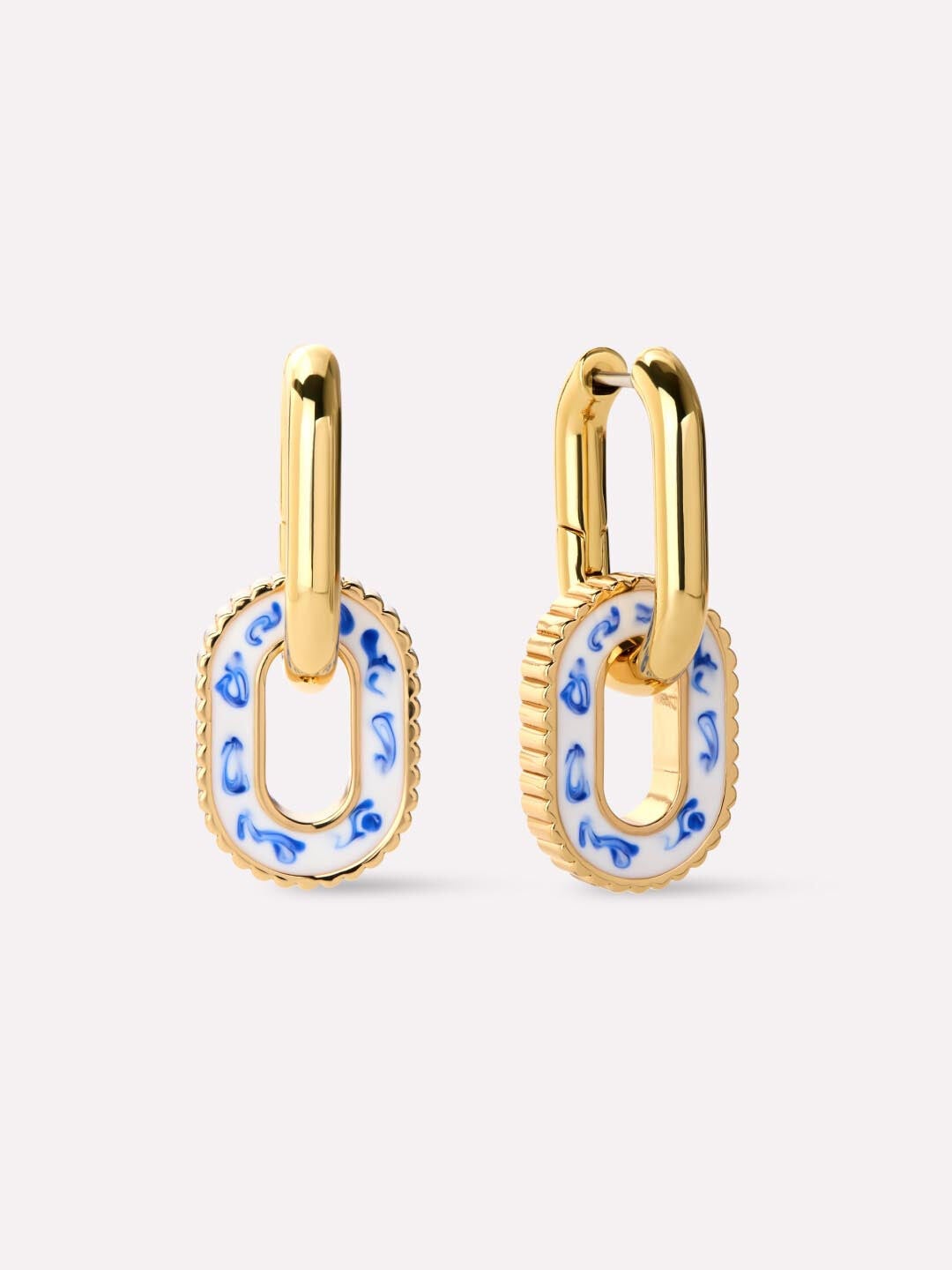 Women's Ash Double Hoop Earrings by Ana Luisa in Marble Blue (Size OS)