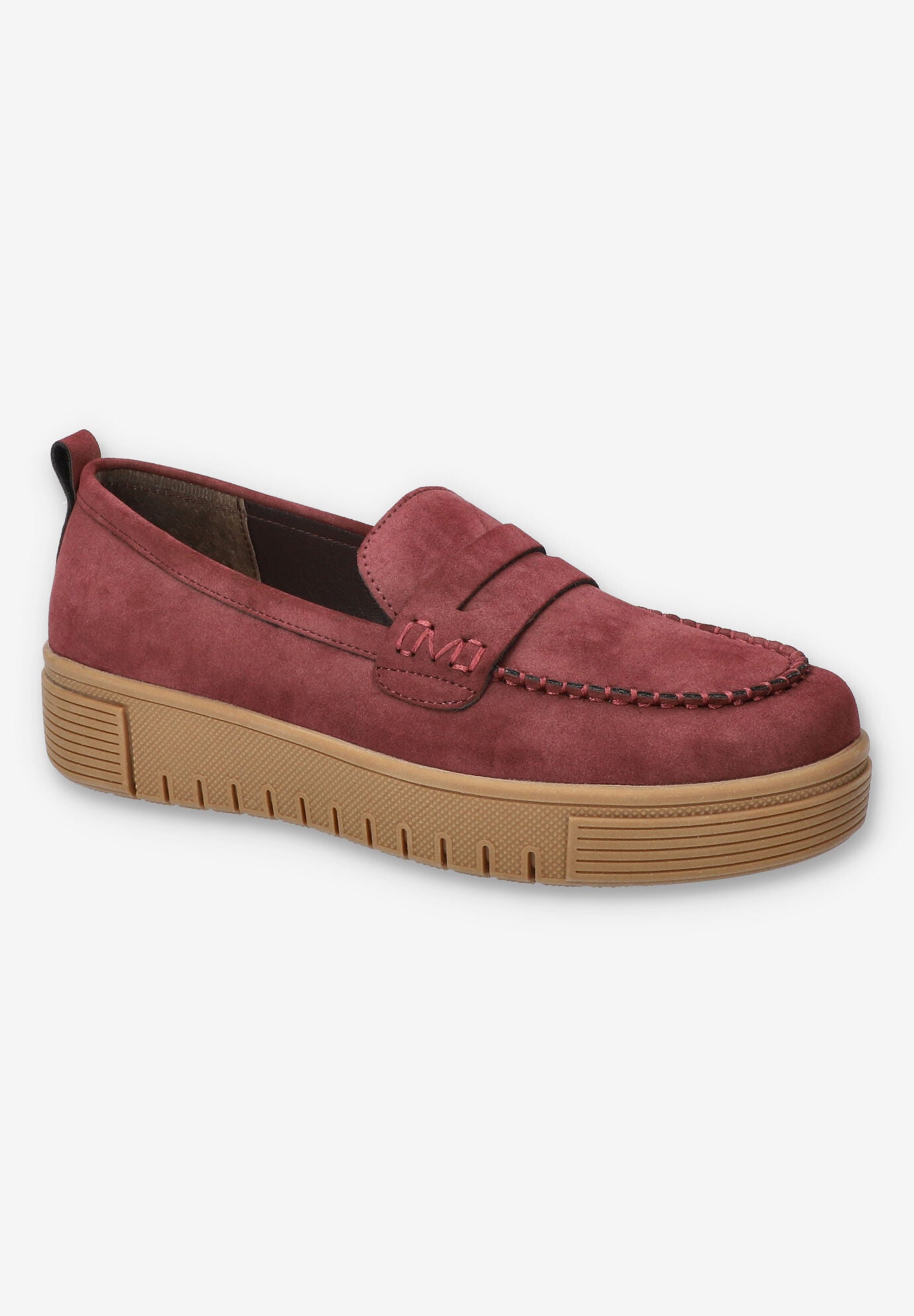 Wide Width Women's Bo Comfort Loafer by Bella Vita in Burgundy (Size 9 W)