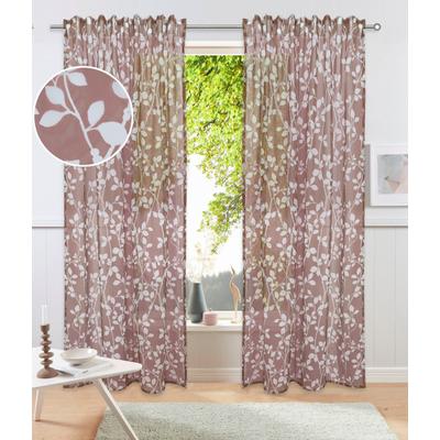 Gardine MY HOME "Issoire" Gr. 1, braun, B:140cm H:145cm, Polyester, Gardinen Image