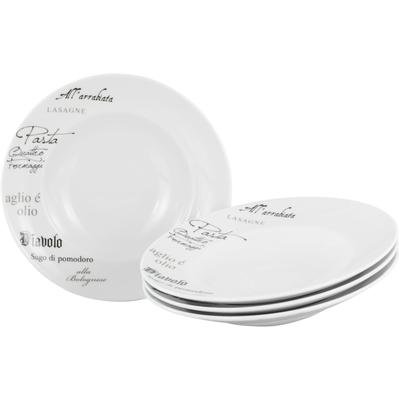 Pastateller CREATABLE "Europa Gustoso, Pastateller 27 cm 4-tlg", weiß, Ø:27cm, Porzellan, Speiseteller, Vielseitig einsetzbar, Dezente Dekoranlage Image
