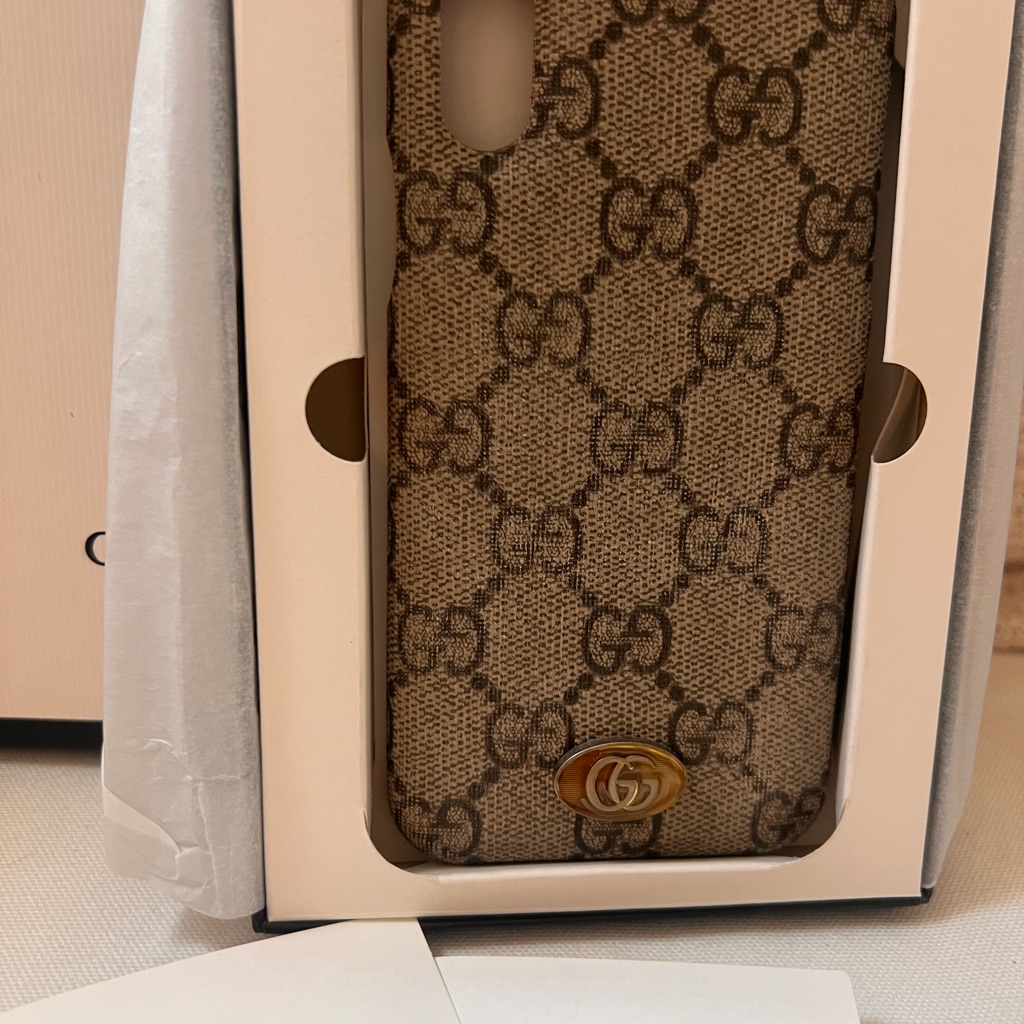 Gucci Cell Phones & Accessories | Gucci Tan And Brown Signature Phone Case | Color: Brown | Size: Iphone Xs