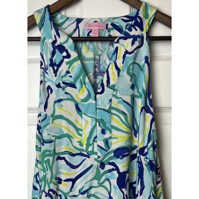 Lilly Pulitzer Dresses | Lilly Pulitzer Dress Women's Xs Floral Sundress Sleeveless Resort Summer Casual | Color: Blue | Size: Xs