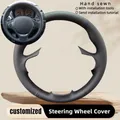 Coprivolante per auto personalizzato cucito a mano in pelle microfibra nera per BMW F20 F21 F22 F23 F30 F31 F34 Accessori interni per auto