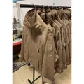 Lautaro Autunno fresco corto oversize giacca kaki cappotto donna colletto alla coreana doppio petto sciolto casual abiti di moda coreani